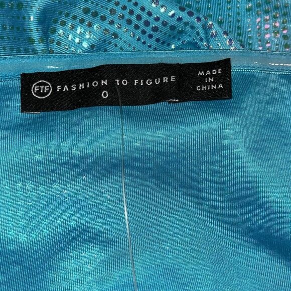 FTF Crowl Neck Ruched Iridescent Asymmetrical Dress - Picture 12 of 15